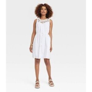 Knox Rose Sleeveless A-Line Dress White Large